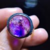 Natural Purple Hair Crystal Purple Super Seven Ring, Specification: 13.5/13.2mm0411238778