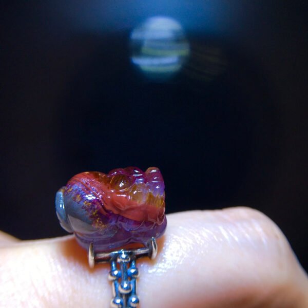 Aurora 23 Aurora Titanium Purple Titanium Pixiu Ring for Men and Women, Size: 16.3/11.6mm0511338159