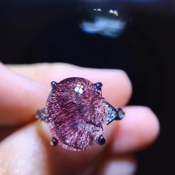 Natural Purple Crystal Super Seven Ring, Specification: 12.7/11mm0611218199