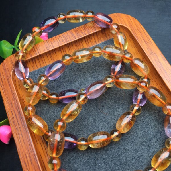 Purple Yellow Crystal Barrel Bead Bracelet 💕 Specification 8mm ✨0711025166