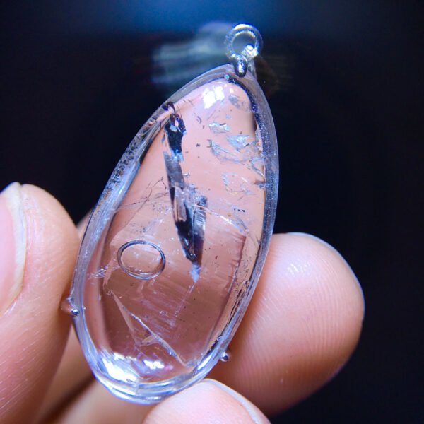 Rare Natural Water Gall Pendant Necklace, Size 28/14.2mm0711398155