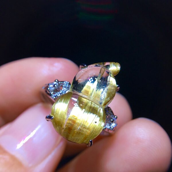 Titanium crystal gourd ring, specifications: 18.4/10.4mm0711248195