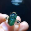 Natural Green Ghost Treasure Pot Mica Starlight Ring, with a live size of 15/7.8mm0711218155