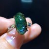 Natural Green Ghost Treasure Pot Mica Starlight Ring, with a live size of 15/7.8mm0711218155