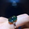Natural Green Ghost Treasure Pot Mica Starlight Ring, with a live size of 15/7.8mm0711218155