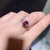 Pure natural magnesium aluminum garnet ring, main stone size 5 * 7mm0811110264