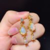 Pure natural dazzling white opal earrings, with a main stone size of 6 * 8mm0811140512