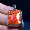 Natural Canadian mottled stone matte pendant, size 21.5/17.6mm0911398155