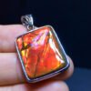 Natural Canadian mottled stone matte pendant, size 21.5/17.6mm0911398155