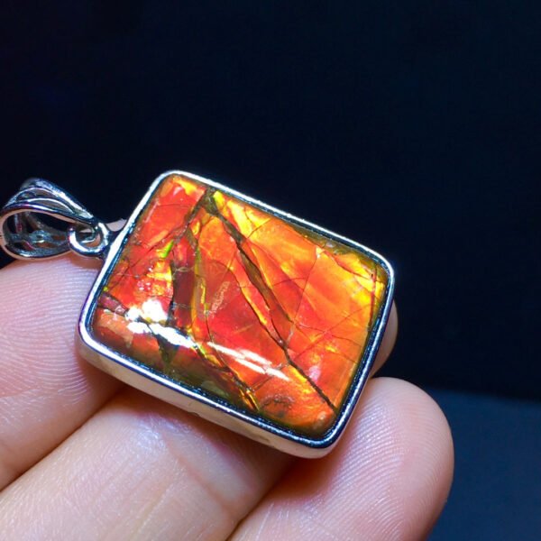 Natural Canadian mottled stone matte pendant, size 21.5/17.6mm0911398155