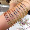 Natural Sri Lanka Burnless Colorful Sapphire Bracelet, Main Stone Size 3 * 4mm1110850136