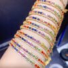 Natural Sri Lanka Burnless Colorful Sapphire Bracelet, Main Stone Size 3 * 4mm1110850136