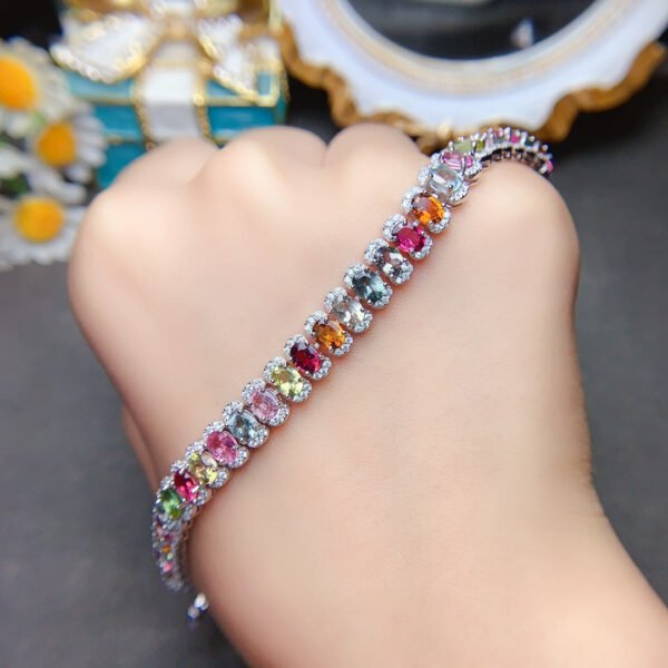 Pure natural tourmaline bracelet, main stone 4 * 5mm1110725488