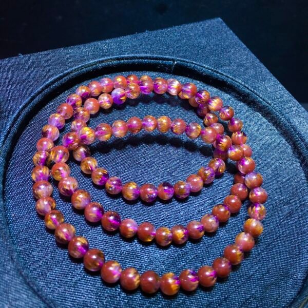 Natural Aurora 23 Aurora Titanium Purple Titanium Full Titanium Three Ring Bracelet, Size: 5.8mm11102598