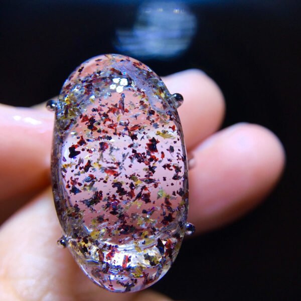 Natural Strawberry Crystal Mica Sky Star Ring, Size 23.8/13.8mm1111238599