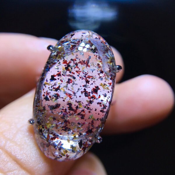 Natural Strawberry Crystal Mica Sky Star Ring, Size 23.8/13.8mm1111238599