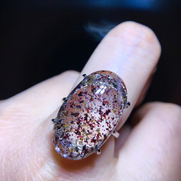 Natural Strawberry Crystal Mica Sky Star Ring, Size 23.8/13.8mm1111238599