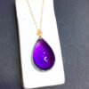 Natural Uruguayan amethyst water drop 18k gold pendant, size: 25.5/17mm1111398466
