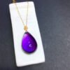 Natural Uruguayan amethyst water drop 18k gold pendant, size: 25.5/17mm1111398466