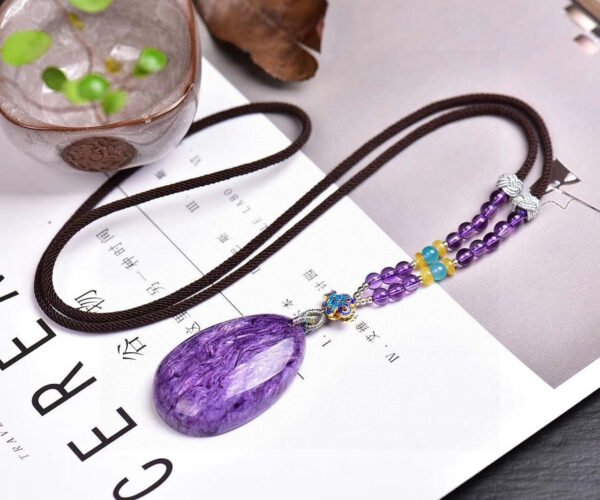 Russian Purple Dragon Crystal Droplet Pendant, with a size of 45 * 30 * 10.8mm and a total weight of 27.9g,1112160233
