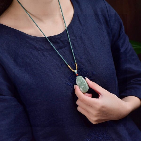 Natural A-grade Jade Pixiu Pendant, Size: 40.8 * 24.1 * 5.3mm1112129546