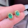 Pure natural Columbia emerald earrings, main stone size 4 * 6mm1112350466