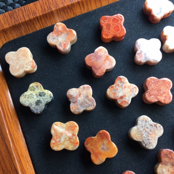 Coral Jade Four Leaf Grass Accessories 💕 Specification 14mm ✨1113002156