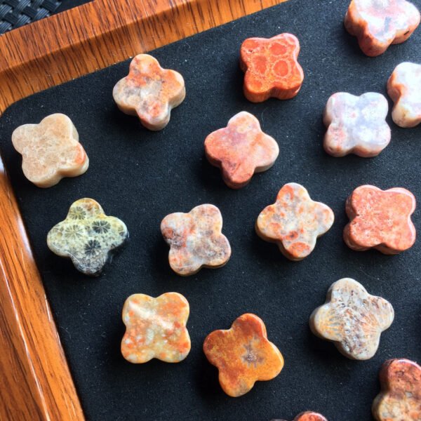 Coral Jade Four Leaf Grass Accessories 💕 Specification 14mm ✨1113002156