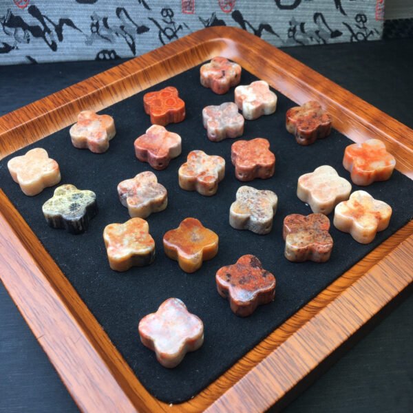 Coral Jade Four Leaf Grass Accessories 💕 Specification 14mm ✨1113002156