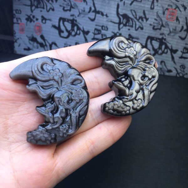 Silver Shining Stone Moon Fox Pendant 💕 Specification 45mm ✨1113018144