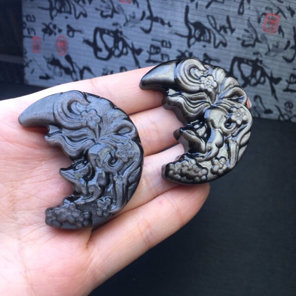 Silver Shining Stone Moon Fox Pendant 💕 Specification 45mm ✨1113018144