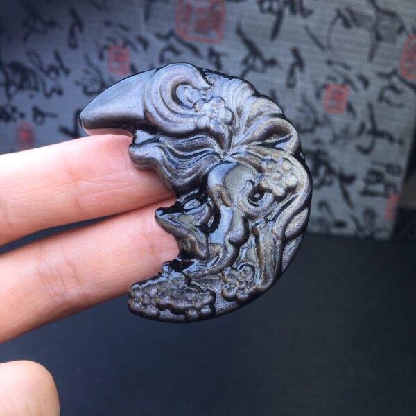 Silver Shining Stone Moon Fox Pendant 💕 Specification 45mm ✨1113018144