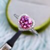 Classic Pink Mosang Diamond Ring, Main Stone 1 Carat, Round 6.5mm1114190866