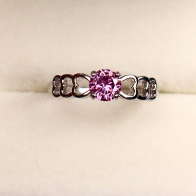 Classic Pink Mosang Diamond Ring, Main Stone Circle 5 * 5mm1114150299