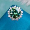 Popular Green Mosan Diamond Ring, Main Stone 6 Carat, Round 12mm1114199488