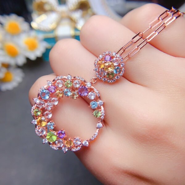 Natural Duobao pendant, main stone size round 3+round 4mm1114280499