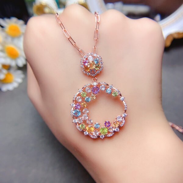 Natural Duobao pendant, main stone size round 3+round 4mm1114280499