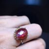 Natural red glue flower ring, size: 12.7/10.4mm1114278144