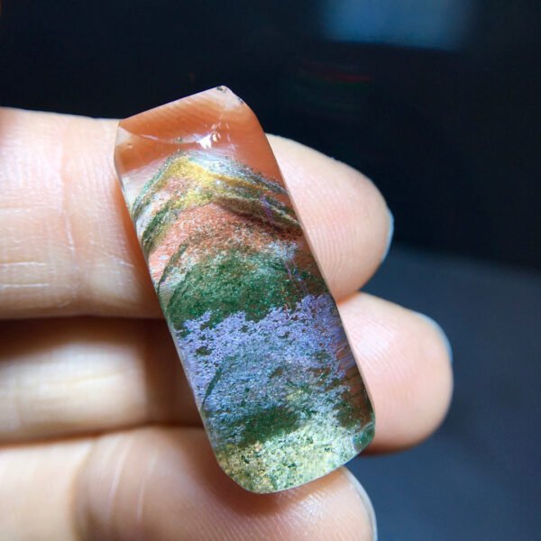 Natural Color Ghost Four Seasons Spring, Summer, Autumn, and Winter Thousand Layer Pyramid Silent Plate Pendant, Size 26.1/11.8mm1114158266