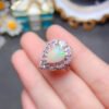Pure natural dazzling white opal ring, with a main stone size of 8 * 10mm1115190633