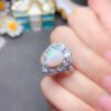 Pure natural dazzling white opal ring, with a main stone size of 8 * 10mm1115190633