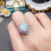 Pure natural dazzling white opal ring, with a main stone size of 8 * 10mm1115190633