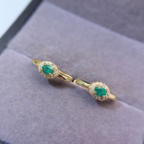 Pure natural Columbia emerald earrings, main stone size 3 * 4mm1115130244