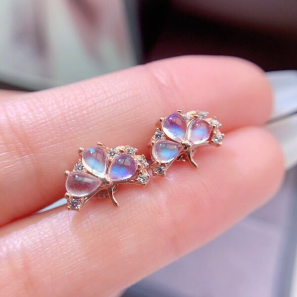 Pure natural moonlight stone earrings, main stone 3 * 4mm1115140844