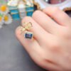 London Blue Topa Stone Ring, with a main stone size of 6 * 8mm,1116180599