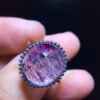 Natural Purple Crystal Super Seven Ring, Size: 13.4/12.3mm1116218799