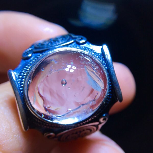 Rare natural water gallbladder black quicksand ring for men and women, bare stone: 14.3/12.8mm1116318588