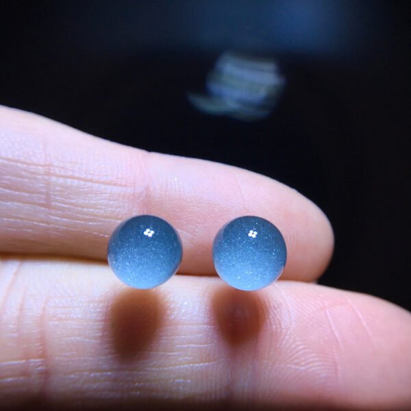 Natural Blue Ghost Blue Sands Full Sky Starlight Treasure Basin Earrings, Specification 7.7mm1116208466