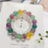 Natural colored fluorite like god bracelet, with a bead diameter of approximately 13.5 millimeters1116099821