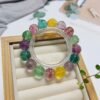 Natural colored fluorite like god bracelet, with a bead diameter of approximately 13.5 millimeters1116099821